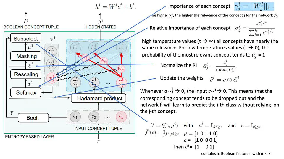 Entropy-based Logic Explanations of Neural Networks